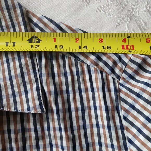Aquascutum Vintage  Checkered Short Sleeve Shirt, Size L - Picture 6 of 8
